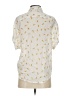 Express 100% Lyocell Print Ivory Short Sleeve Blouse Size XS - photo 2