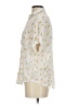 Express 100% Lyocell Print Ivory Short Sleeve Blouse Size XS - photo 5