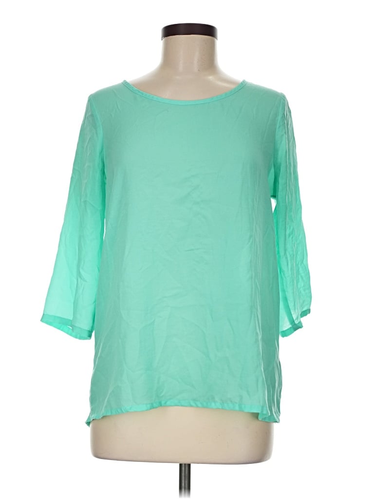 Pre-owned Express 3/4 Sleeve Blouse In Green