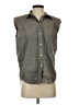 Babaton 100% Cotton Gray Sleeveless Button-Down Shirt Size XS - photo 1