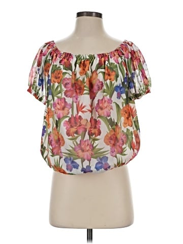 INC International Concepts Short Sleeve Blouse (view 1)