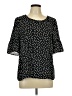 Rose + Olive 100% Polyester Polka Dots Black Short Sleeve Blouse Size L - photo 1