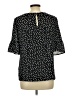 Rose + Olive 100% Polyester Polka Dots Black Short Sleeve Blouse Size L - photo 2