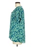 Halogen 100% Polyester Floral Tropical Teal Short Sleeve Blouse Size M - photo 5