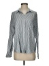 Splendid 100% Viscose Stripes Silver Long Sleeve Button-Down Shirt Size S - photo 1