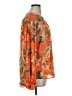 Chico's 100% Polyester Floral Orange Long Sleeve Blouse Size XL (3) - photo 4