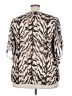 Estelle 100% Polyester Animal Print Brown Tan Short Sleeve Blouse Size 3X - photo 2