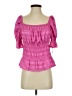 Unbranded 100% Polyester Pink Short Sleeve Blouse Size S (estimated) - photo 1