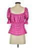 Unbranded 100% Polyester Pink Short Sleeve Blouse Size S (estimated) - photo 2