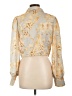 Peach 100% Polyester Gold Long Sleeve Blouse Size L - photo 2