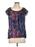 NY Collection 100% Polyester Blue Short Sleeve Blouse Size L - photo 1