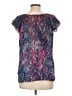 NY Collection 100% Polyester Blue Short Sleeve Blouse Size L - photo 2
