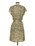 Halogen 100% Polyester Print Yellow Casual Dress Size XS - photo 2