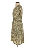 Halogen 100% Polyester Print Yellow Casual Dress Size XS - photo 5