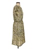 Halogen 100% Polyester Print Yellow Casual Dress Size XS - photo 4