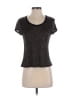 Aqua Metallic Black Short Sleeve Top Size XS - photo 1