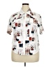 Assorted Brands Print Ivory Short Sleeve Blouse Size 3X (estimated) - photo 1