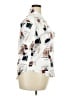 Assorted Brands Print Ivory Short Sleeve Blouse Size 3X (estimated) - photo 4
