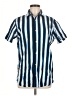 Jack & Jones Stripes Blue Short Sleeve Button-Down Shirt Size M - photo 1
