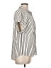 FRAME Stripes Ivory Short Sleeve Blouse Size L - photo 4