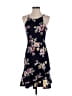 Aqua Floral Black Casual Dress Size S - photo 1