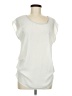 Janet Chung 100% Polyester Ivory Short Sleeve Blouse Size M - photo 1