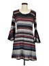 J. Rose Stripes Gray Casual Dress Size 8 (petite) - photo 1