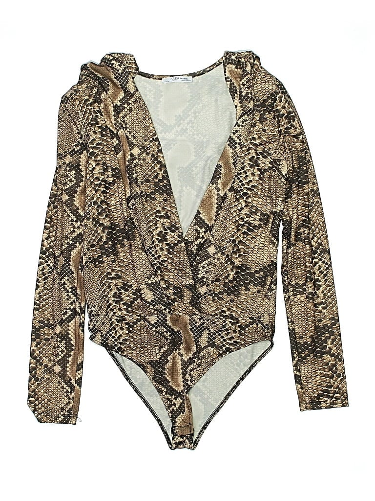 Pre-owned Trafaluc By Zara Bodysuit In Tan