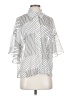CAbi 100% Polyester Stripes Silver Short Sleeve Blouse Size S - photo 1
