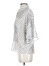 CAbi 100% Polyester Stripes Silver Short Sleeve Blouse Size S - photo 5
