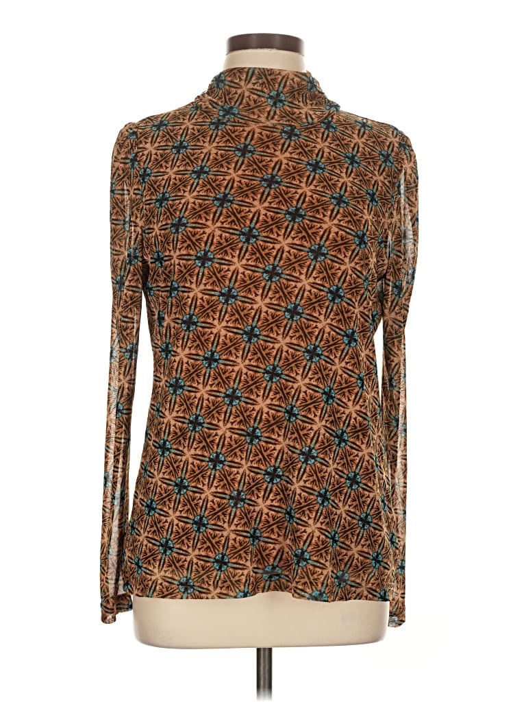 Pre-owned Jane And Delancey Long Sleeve Top Brown Turtleneck Tops