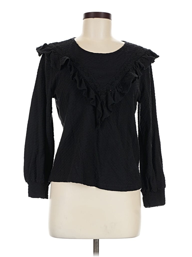 Pre-owned Jcrew Long Sleeve Blouse In Black