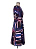 eShakti 100% Polyester Stripes Blue Casual Dress Size M (estimated) - photo 4