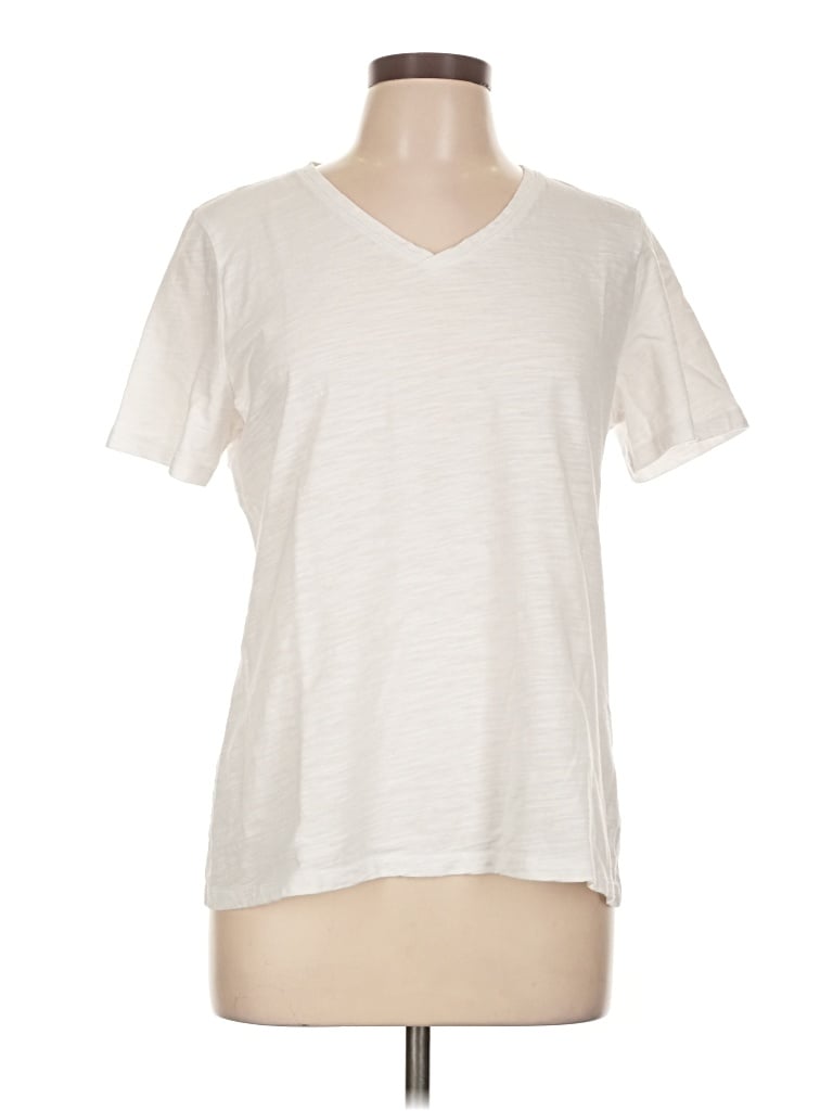 Pre-owned Talbots Outlet Short Sleeve T-shirt In Ivory