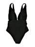 Unbranded Solid Black One Piece Swimsuit Size S - photo 2