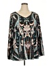 Sakurafina Aztec Or Tribal Print Multi Color Teal Long Sleeve Blouse Size 2X - photo 1