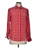 Joe Fresh Print Red Long Sleeve Blouse Size M - photo 1