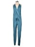 YFB 100% Rayon Solid Blue Jumpsuit Size XS - photo 1