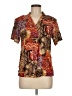 Sag Harbor Print Brown Short Sleeve Blouse Size M (estimated) - photo 1