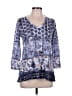 David Cline Blue 3/4 Sleeve Blouse Size L - photo 1