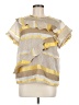 Harlyn 100% Polyester Yellow Short Sleeve Blouse Size M - photo 1