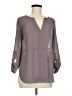 Angie 100% Polyester Gray Long Sleeve Blouse Size M - photo 1