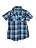 Lucky Brand 100% Cotton Plaid Blue Short Sleeve Button-Down Shirt Size S (youth) - photo 1