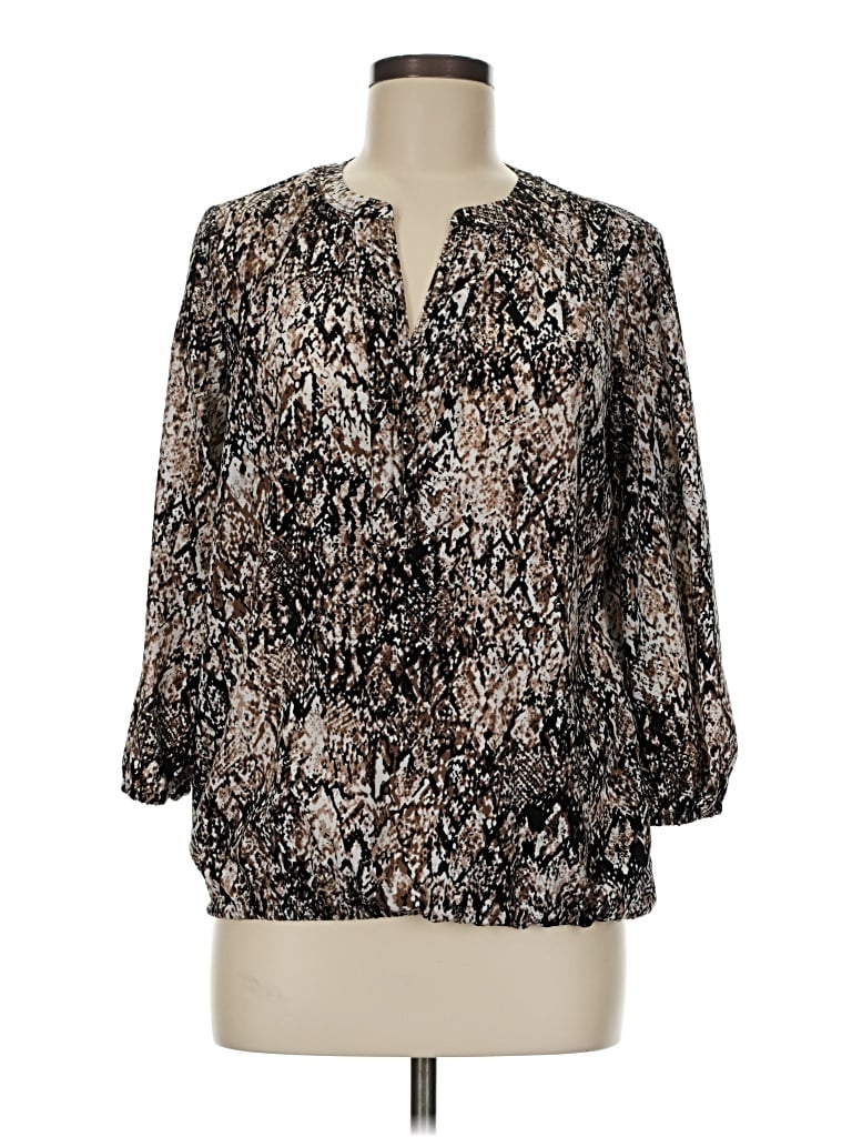 Pre-owned Dana Buchman 3/4 Sleeve Blouse In Black