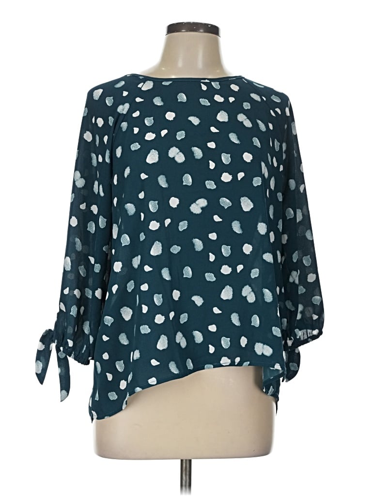 Pre-owned Papermoon 3/4 Sleeve Blouse In Teal