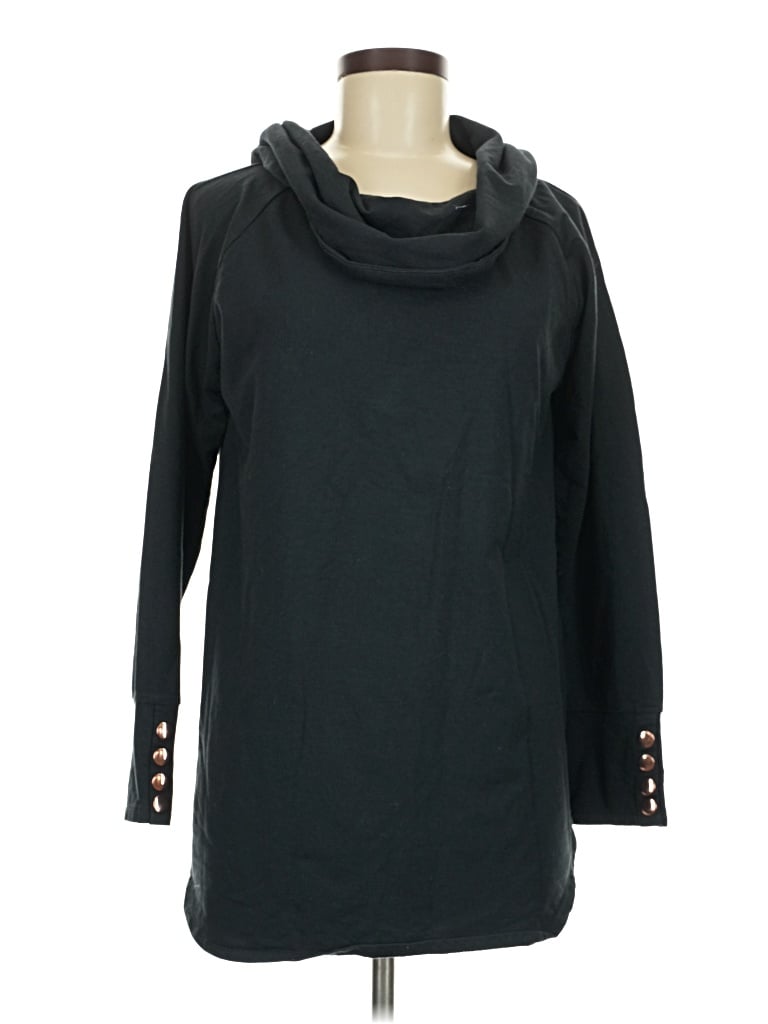 Pre-owned Soft Surroundings Long Sleeve Top Black Cowl Neck Tops