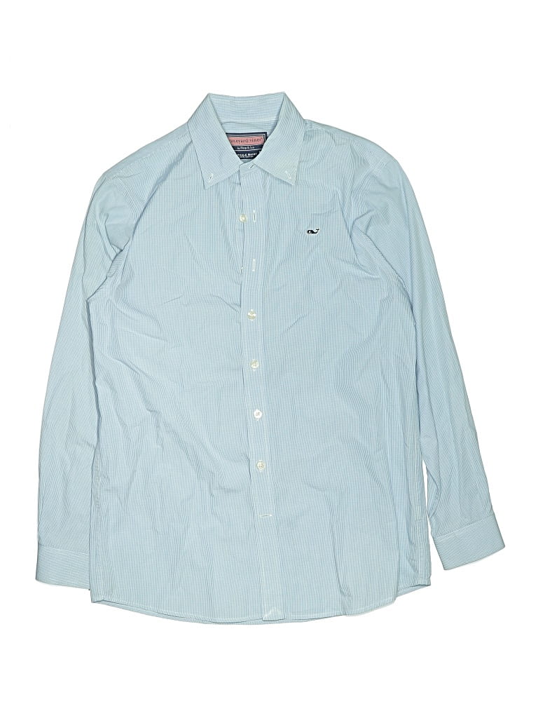 Pre-owned Vineyard Vines Kids' Long Sleeve Button Down Shirt In Blue