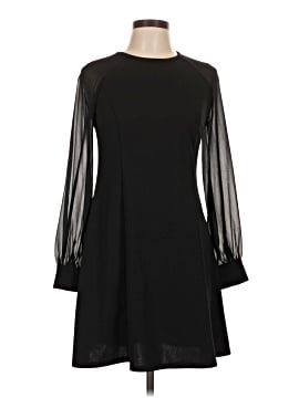 calvin klein illusion-sleeve a-line dress Black Mini Dress Cowl Neck Satin main image 1