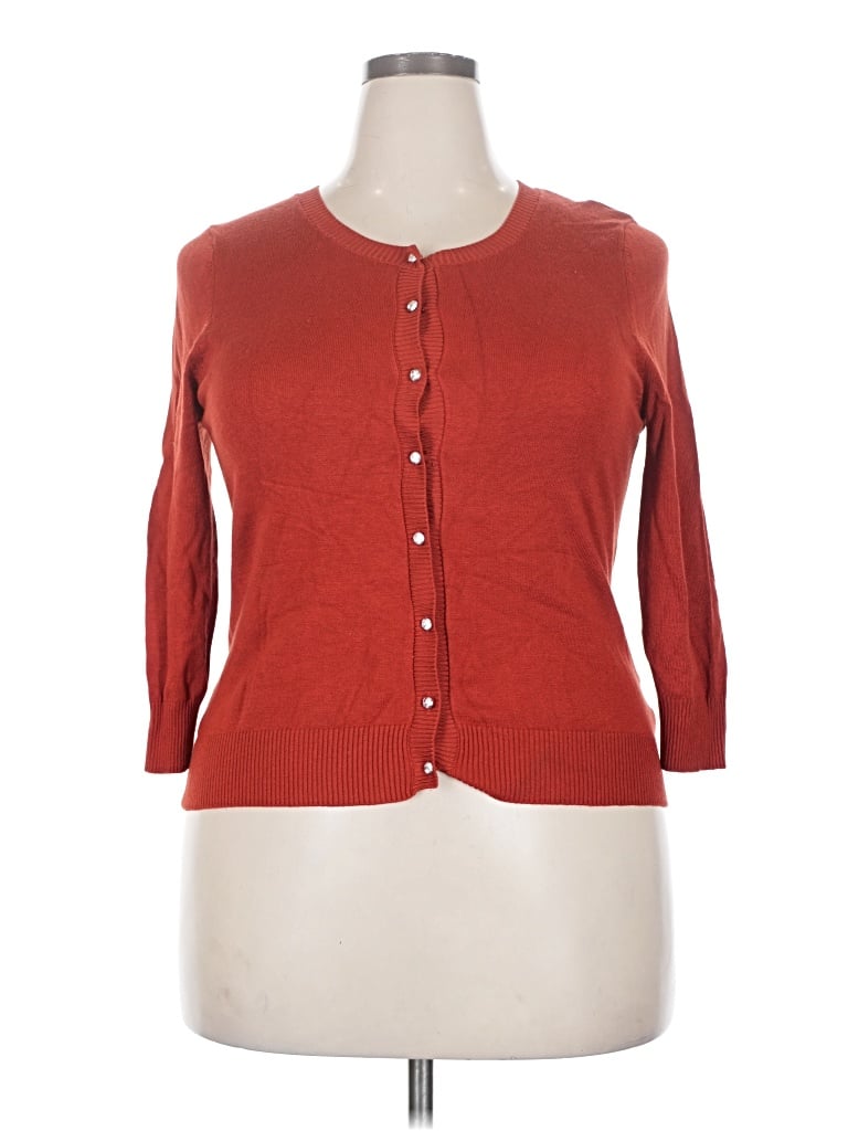 Pre-owned Joseph A Cardigan Sweater In Red
