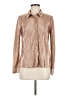 MELLODAY 100% Polyester Metallic Tan Long Sleeve Blouse Size M - photo 1